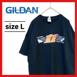 ギルタン(GILDAN)の90s 古着 ギルダン Tシャツ ブラックT オーバーサイズ 車 L (Tシャツ/カットソー(半袖/袖なし))