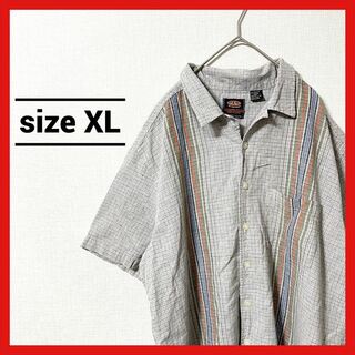 90s 古着 ノーブランド 半袖シャツ チェック柄 オーバーサイズ XL (シャツ)