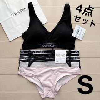 カルバンクライン(Calvin Klein)のカルバンクライン 下着 上下 セット S M ブラ ショーツ 黒 セットアップ(ブラ&ショーツセット)