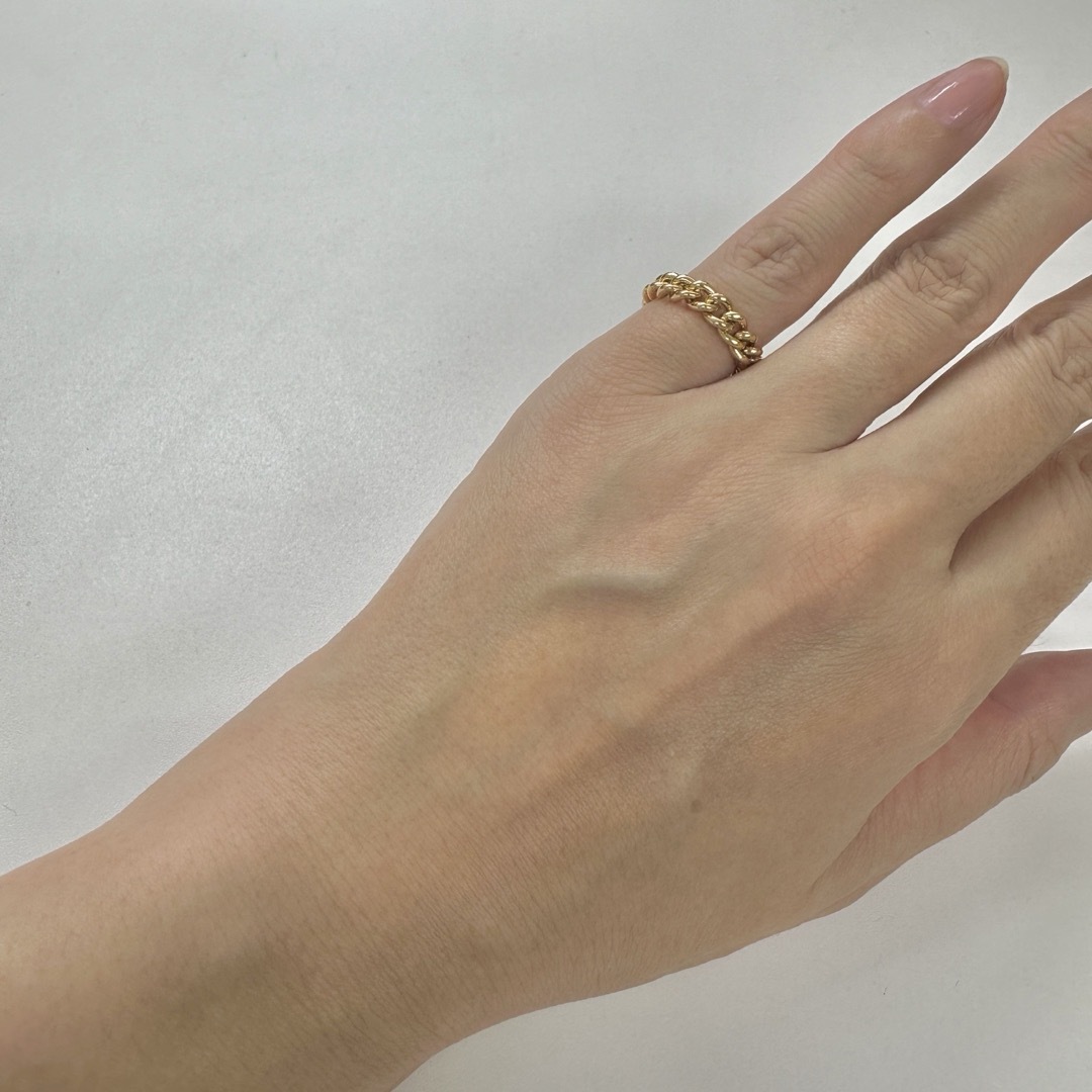 新品❗️K18YG イエローゴールド 無垢 喜平 チェーンリング 10号 メンズのアクセサリー(リング(指輪))の商品写真