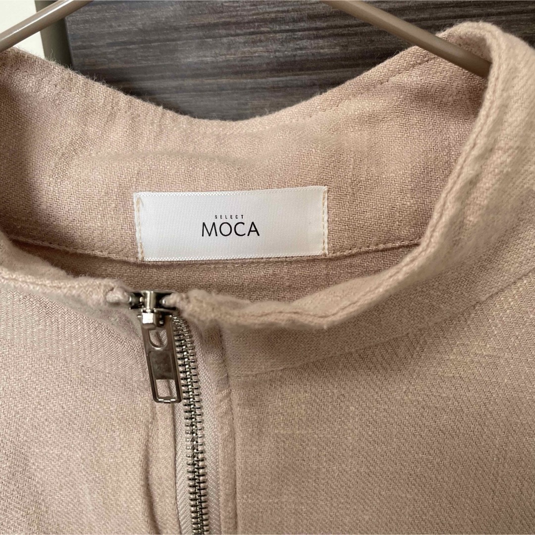 SELECT MOCA(セレクトモカ)のスタンドカラーリネンブルゾン レディースのジャケット/アウター(ブルゾン)の商品写真