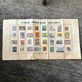古い切手　32枚(使用済み切手/官製はがき)