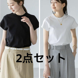 新品★2枚セット★ NOBLE  スビンコットンスムースコンパクトTシャツ 