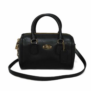 コーチ(COACH)のCOACH コーチ ベネット ベビー サッチェル クロス グレイン 2WAY ショルダーバッグ ロゴ メタル ブラック ハンドバッグ F34641(ハンドバッグ)