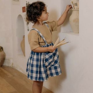 キャラメルベビー&チャイルド(Caramel baby&child )のorganiczoo Blue Gingham Skirt★apolina(ワンピース)