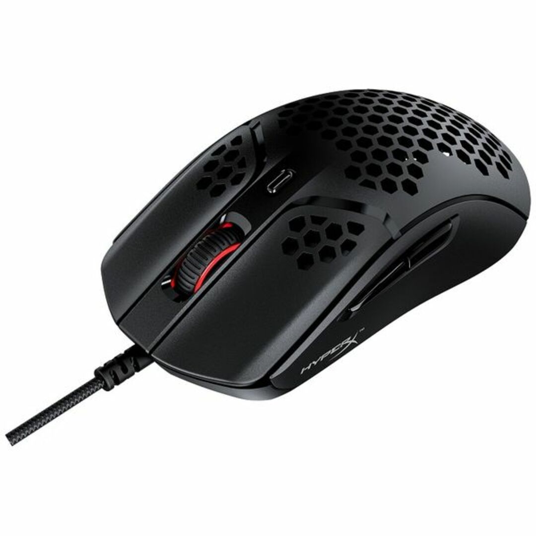 HyperX ゲーミングマウス Pulsefire Haste ゲーマー向け 有線 USB 超軽量 六角シェルデザイン 59グラム HMSH1-A-BK/G ( 4P5P9AA ) スマホ/家電/カメラのPC/タブレット(PC周辺機器)の商品写真