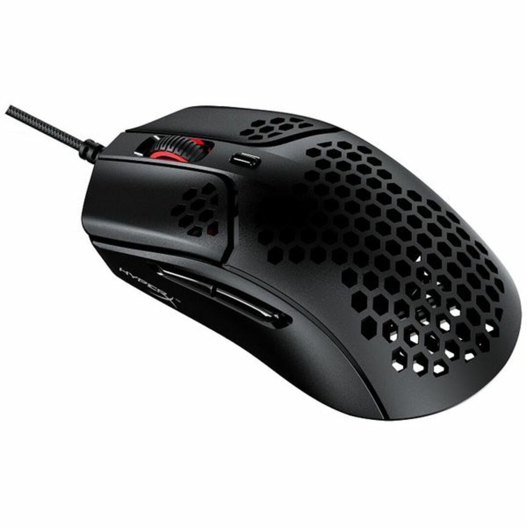 HyperX ゲーミングマウス Pulsefire Haste ゲーマー向け 有線 USB 超軽量 六角シェルデザイン 59グラム HMSH1-A-BK/G ( 4P5P9AA ) スマホ/家電/カメラのPC/タブレット(PC周辺機器)の商品写真