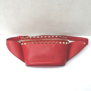 VALENTINO - ヴァレンティノ ボディバッグ
 ウエストバッグ スタッズ RW2B0D15 レッド Ft604091 中古