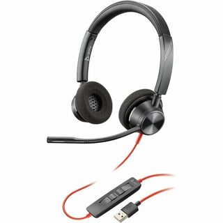 Poly Blackwire 3320 USB-A Headset 有線 両耳 ヘッドセット （両耳タイプ、USB-A対応） 213934-01 76J16AA ノイズキャンセルマイク HP(PC周辺機器)
