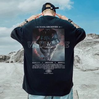 【即売れ】エイリアン ロック L ストリート Tシャツ 黒 オーバーサイズ(Tシャツ/カットソー(半袖/袖なし))