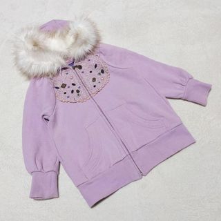 【ANNA SUI mini】（110）レース パーカー フード スパンコール