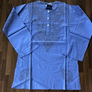 アンティックバティック(Antik batik)のANTIK BATIK刺繍 長袖カットソー　M パープル(シャツ/ブラウス(長袖/七分))