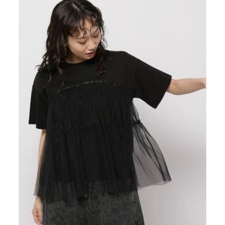 ニコアンド(niko and...)の新品⭐︎ニコアンド⭐︎ チュールコンビプルオーバー(Tシャツ(半袖/袖なし))