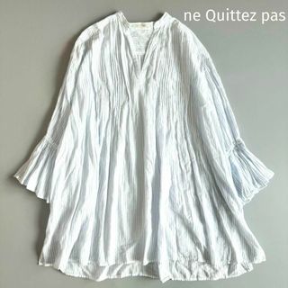 ヌキテパ(ne Quittez pas)のne Quittez pas フリル袖 ストライプピンタックブラウス(シャツ/ブラウス(長袖/七分))