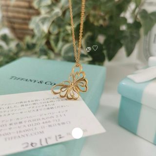 ティファニー(Tiffany & Co.)のティファニー　バタフライネックレス　ペンダント　蝶々　Ꮶ18ローズゴールド(ネックレス)