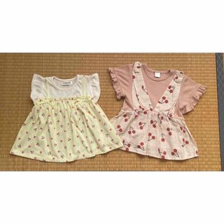 フタフタ(futafuta)のフタフタ　トップス　La petit lilly フリルさくらんぼ　チュニック　(Tシャツ/カットソー)