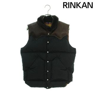 ロッキーマウンテン ROCKY MOUNTAIN  Cristy Vest/450-512-77 レザー切替ファーナイロンダウンベスト メンズ 40(ダウンベスト)