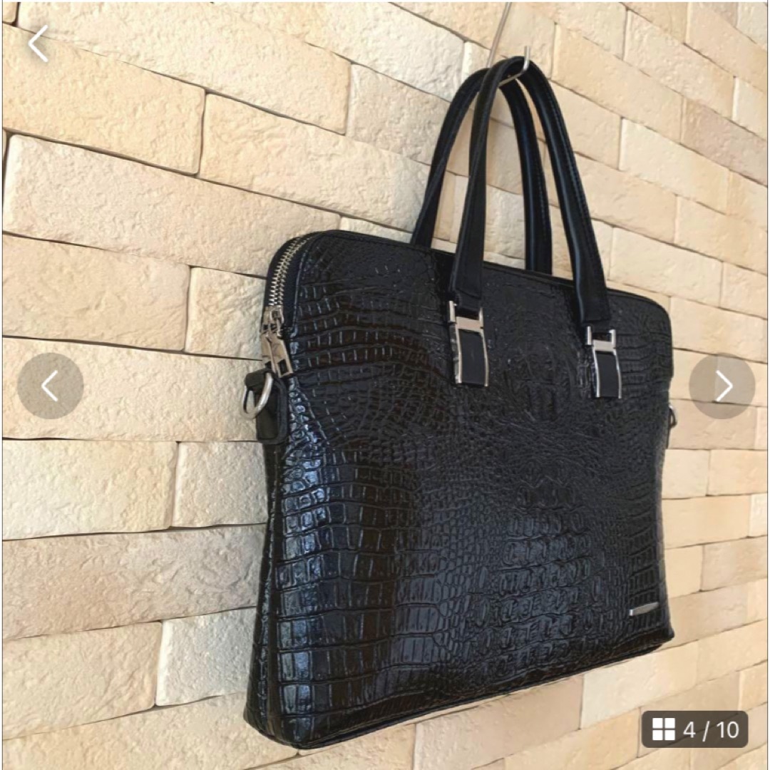 DILANGEYU ビジネスバッグ 2way クロコ型押し本革 A4可の通販 by DILANGEYU ビジネスバッグ 2way クロコ型押し本革 A4可の通販 by