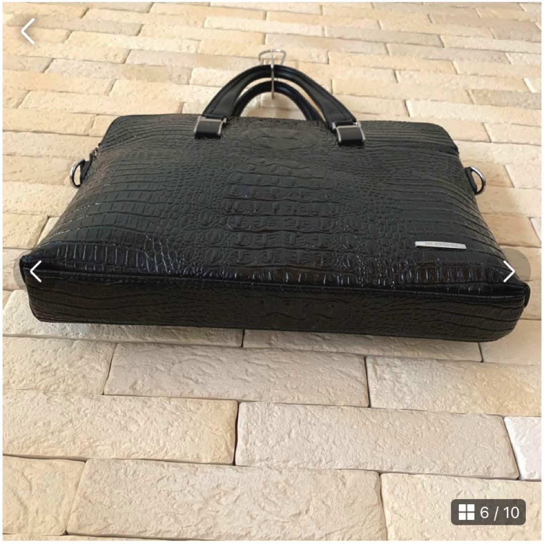 DILANGEYU ビジネスバッグ 2way クロコ型押し本革 A4可の通販 by DILANGEYU ビジネスバッグ 2way クロコ型押し本革 A4可の通販 by