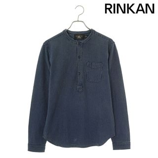 ダブルアールエル(RRL)のダブルアールエル インディゴ染ストライプヘンリーネック長袖カットソー メンズ XS(Tシャツ/カットソー(七分/長袖))