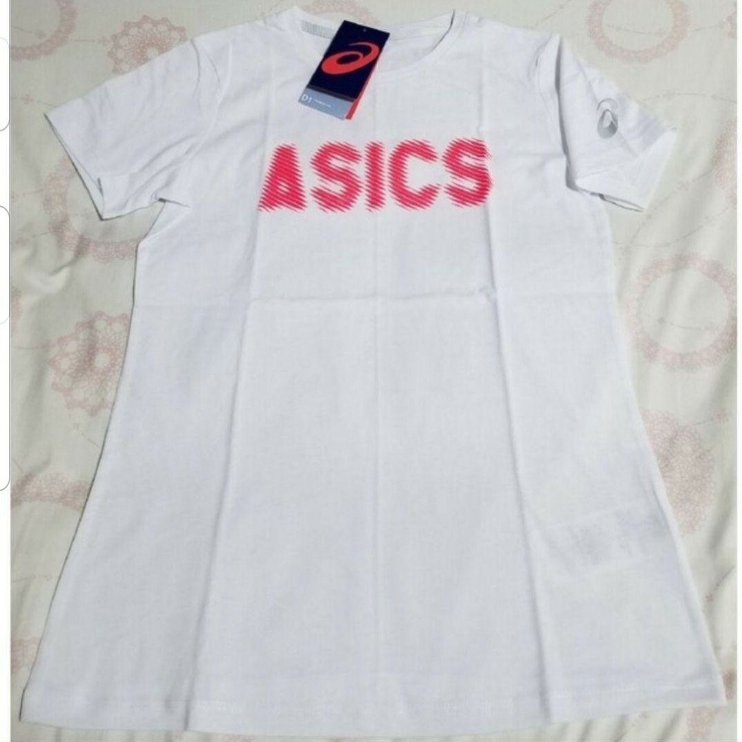 asics(アシックス)のasics　アシックス　Sサイズ　ロゴ入り半袖Tシャツ　DRY　定価3300円 レディースのトップス(Tシャツ(半袖/袖なし))の商品写真