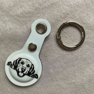 【新品】AirTag ケース 保護カバー カラビナ キーホルダー エアタグ 犬(その他)