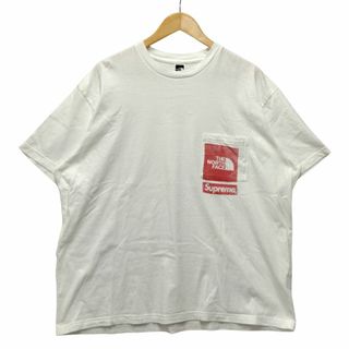 シュプリーム(Supreme)のSUPREME シュプリーム ×The North Face 23SS Printed Pocket Tee プリント ポケット 半袖Ｔシャツ ホワイト サイズL 正規品 / 34266(Tシャツ/カットソー(半袖/袖なし))