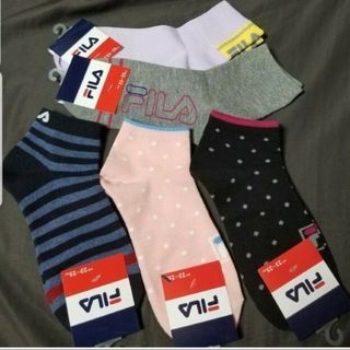 FILA　フィラ　23-25cm　ロゴ入　ソックス　靴下　５足セット③　新品