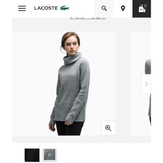 ラコステ(LACOSTE)のLACOSTE★ラコステ★ハイネック ざっくり編みニット グレー(ニット/セーター)