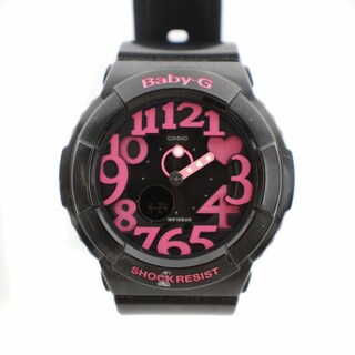 カシオ(CASIO)のカシオ ベビージー 腕時計 クォーツ デジアナ 稼働品 黒 ピンク(腕時計)