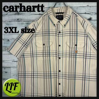 カーハート(carhartt)のカーハート ロゴタグ 胸ポケット 半袖 BDシャツ チェック柄 XXXL(シャツ)