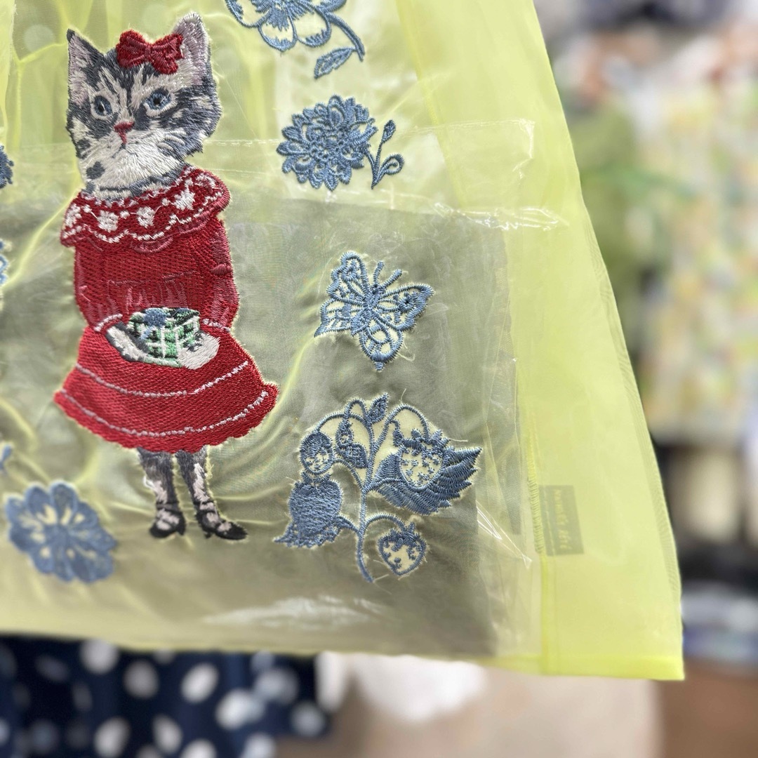 NathalieLete Organdy Bag ナタリーレテ　グレー猫　猫　 レディースのバッグ(トートバッグ)の商品写真