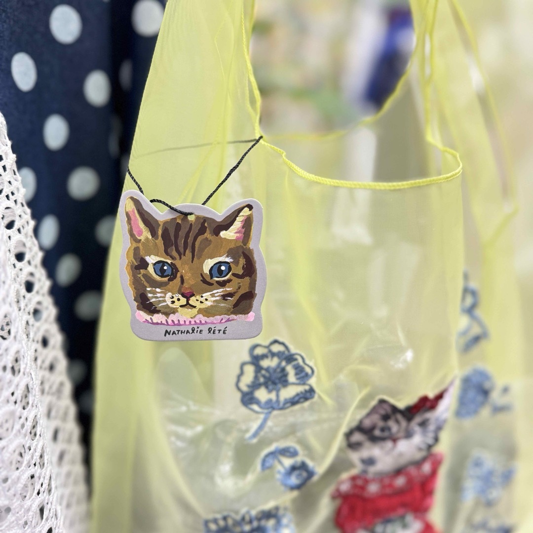 NathalieLete Organdy Bag ナタリーレテ　グレー猫　猫　 レディースのバッグ(トートバッグ)の商品写真