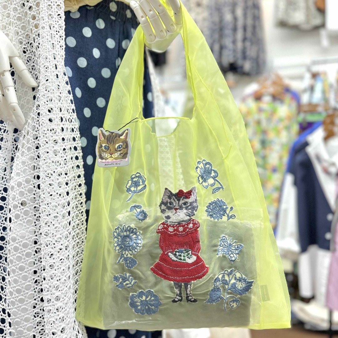 NathalieLete Organdy Bag ナタリーレテ　グレー猫　猫　 レディースのバッグ(トートバッグ)の商品写真