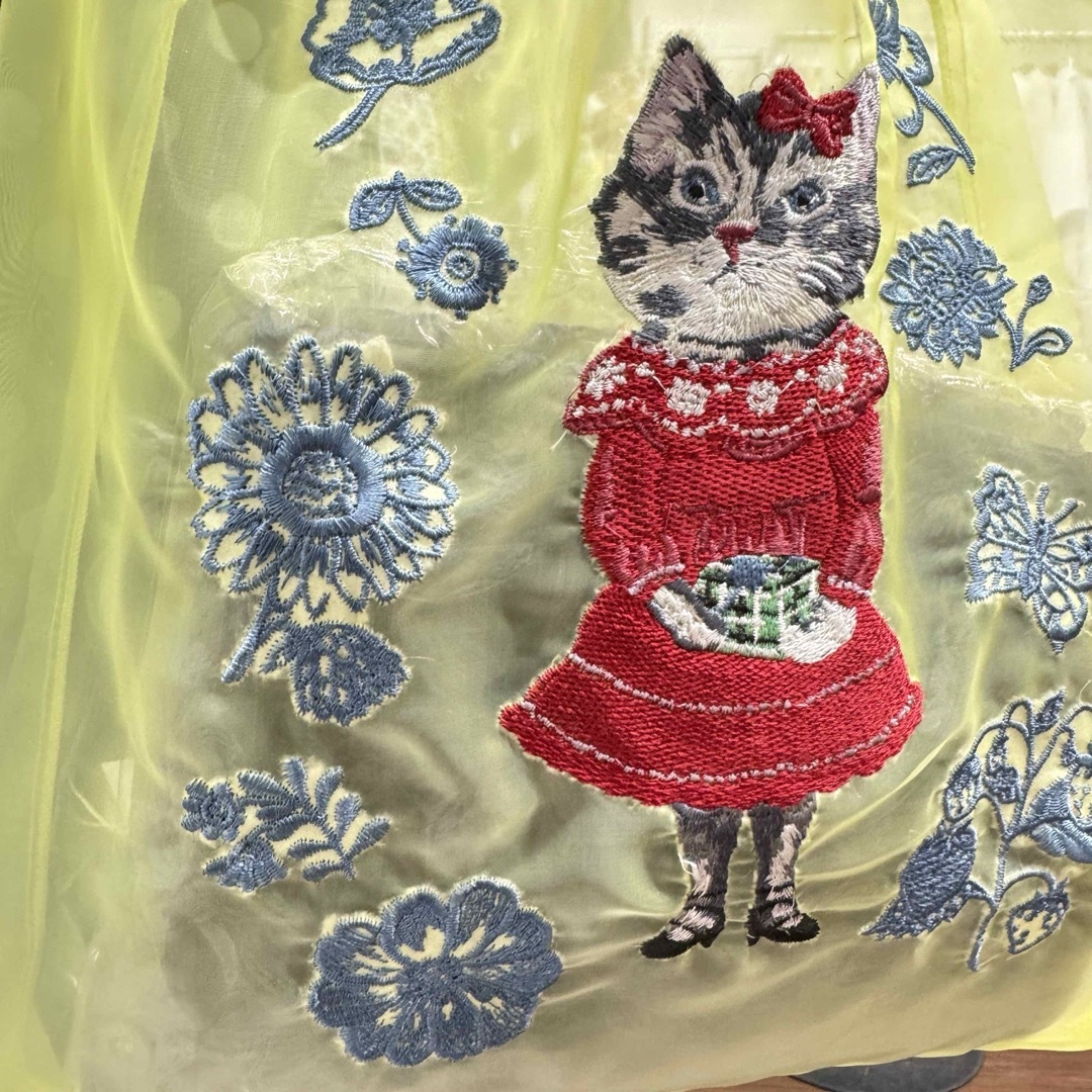 NathalieLete Organdy Bag ナタリーレテ　グレー猫　猫　 レディースのバッグ(トートバッグ)の商品写真