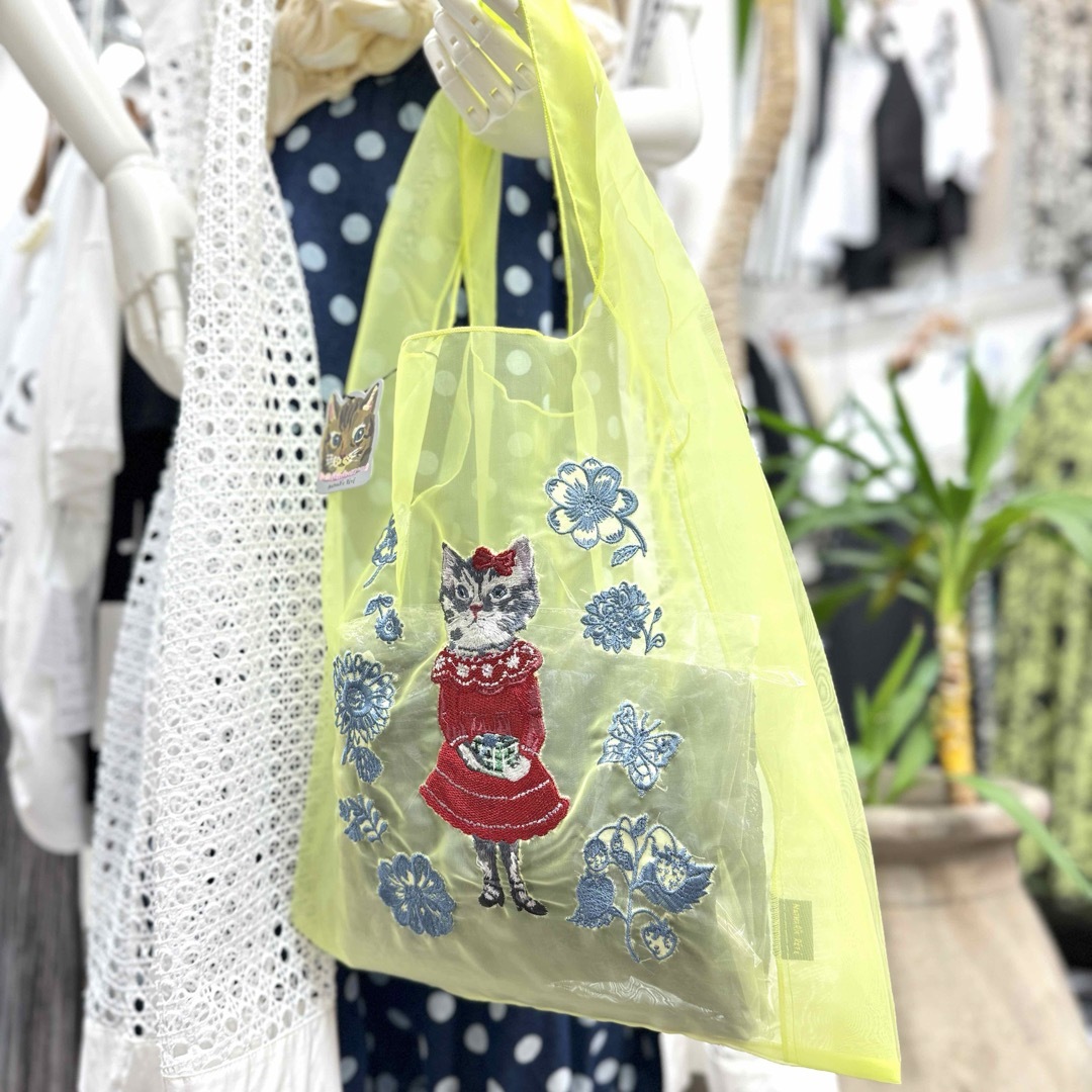 NathalieLete Organdy Bag ナタリーレテ　グレー猫　猫　 レディースのバッグ(トートバッグ)の商品写真