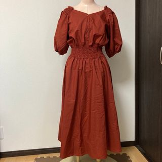 ダブルクローゼット(w closet)のw closet パフスリーブ ウエストギャザー ワンピース(ロングワンピース/マキシワンピース)