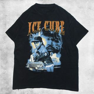 ラップミュージシャン(RAP MUSICIAN)のICE CUBE Tシャツ アイスキューブ ラップt ブラック HIPHOP(Tシャツ/カットソー(半袖/袖なし))