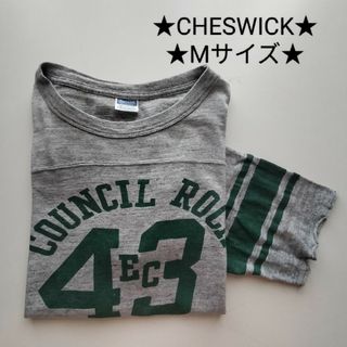 CHESWICK★染込みプリント★五分袖フットボールTEE★美品★M