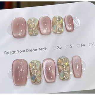 SHEIN ネイルチップ 付け爪　ピンク　グリッター　コフィン　シンプル コスメ/美容のネイル(つけ爪/ネイルチップ)の商品写真