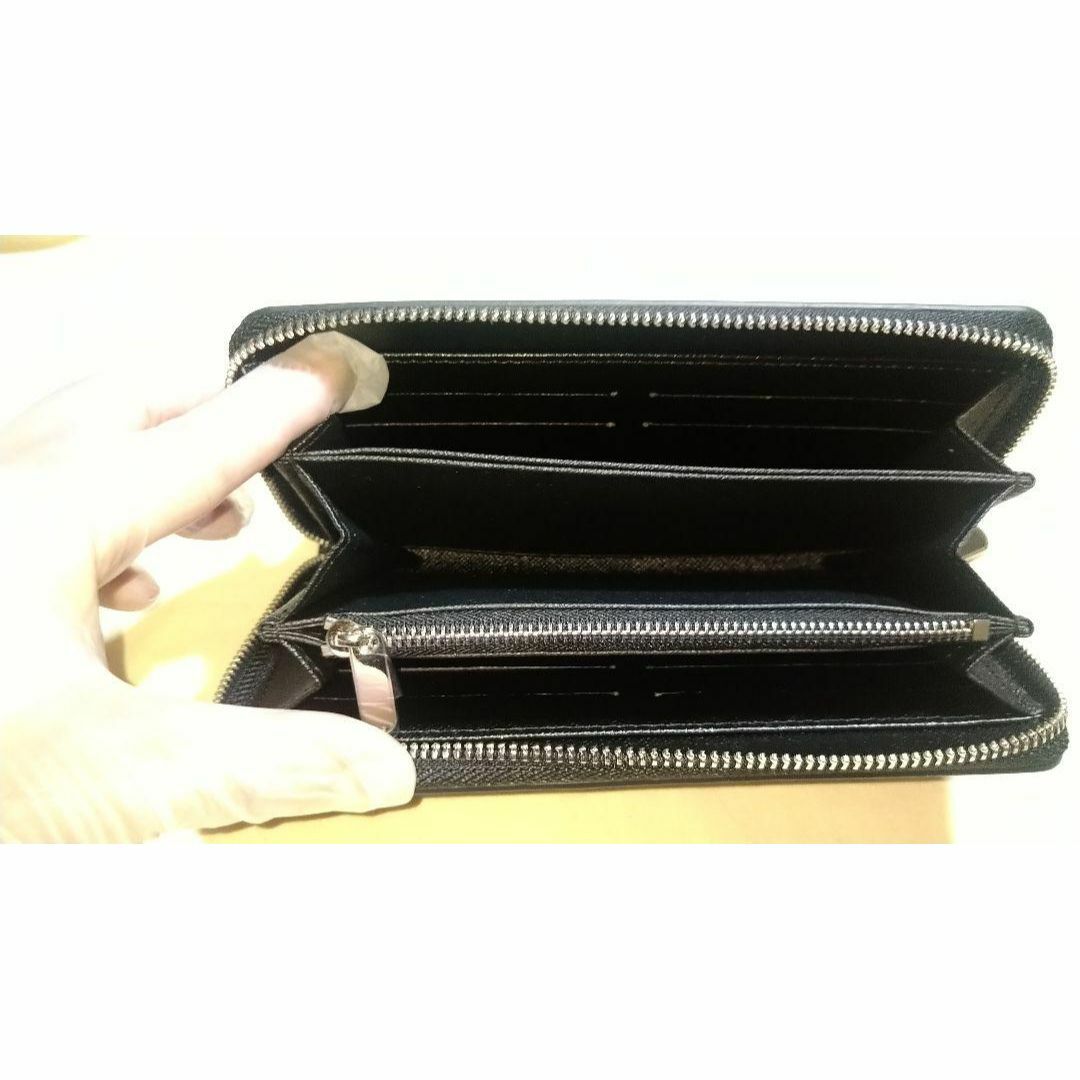 【匿名配送】新品　メンズレディ―スエピ柄本革長財布　ブラック（内側ブラック レディースのファッション小物(財布)の商品写真