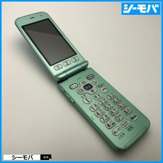 フジツウ(富士通)の1290 ガラケー らくらくホン F-02J 美品 ドコモ グリーン(携帯電話本体)