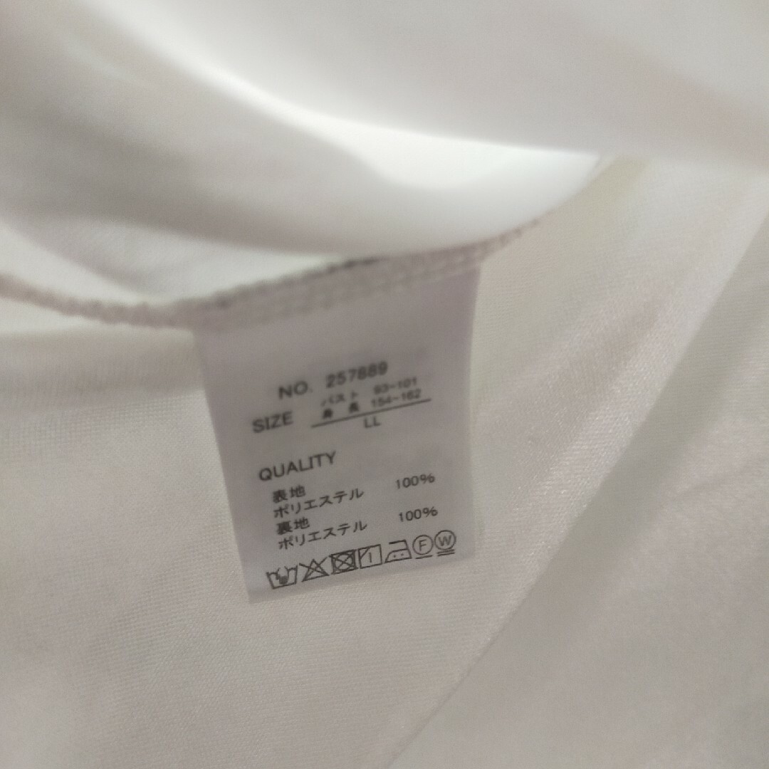 ホワイト　ブラウス　LL レディースのトップス(シャツ/ブラウス(半袖/袖なし))の商品写真