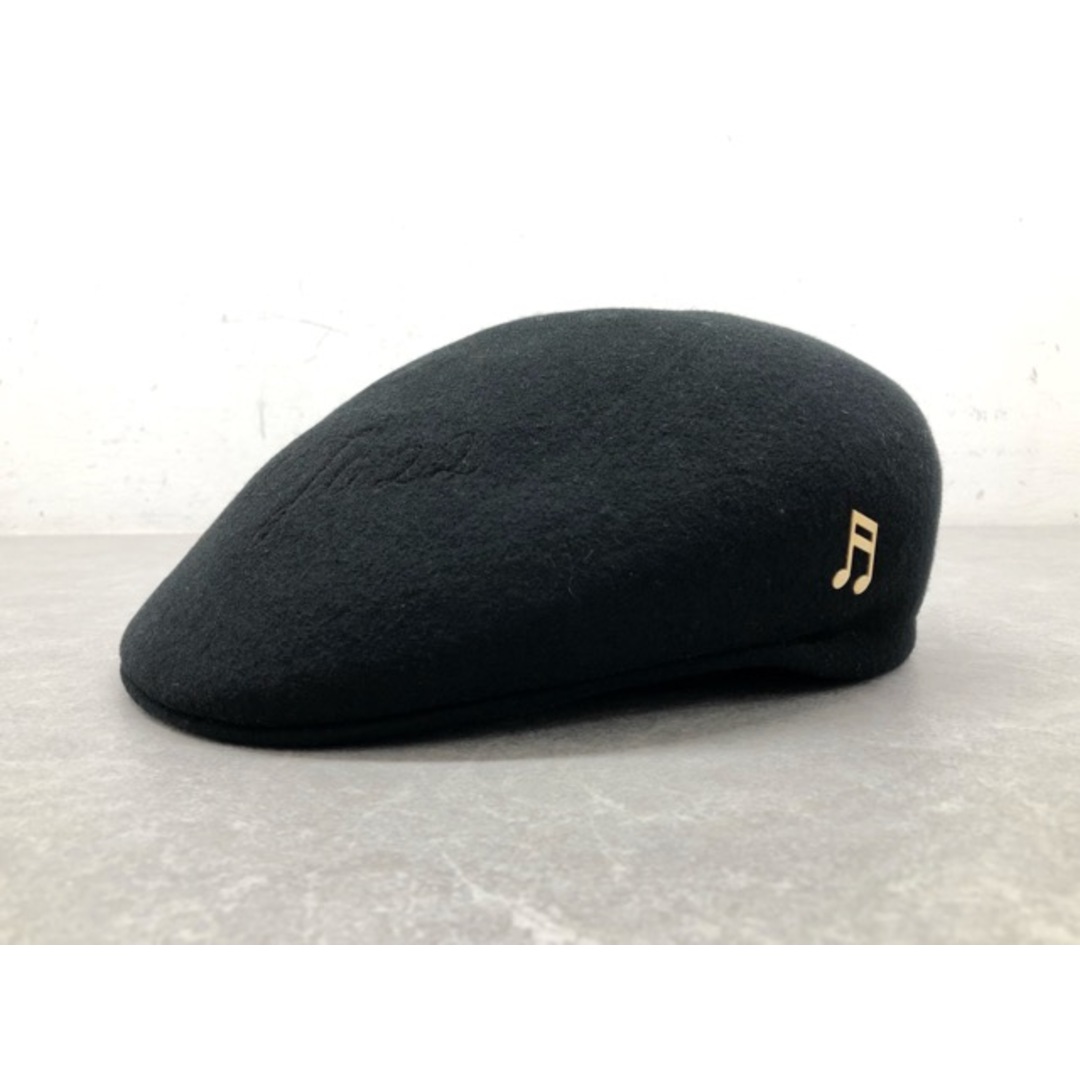 APPLEBUM(アップルバム)のAPPLEBUM(アップルバム) Wool Felt Hunting Hat レザープリント入り ハンチング ハット We've Got JAZZ Lサイズ ブラック 【C1211-007】 メンズの帽子(ハンチング/ベレー帽)の商品写真