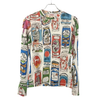 Charles Jeffrey LOVERBOY チャールズジェフリーラバーボーイ 22AW ビール缶プリントカットソー  ホワイト×マルチカラー S(Tシャツ(長袖/七分))