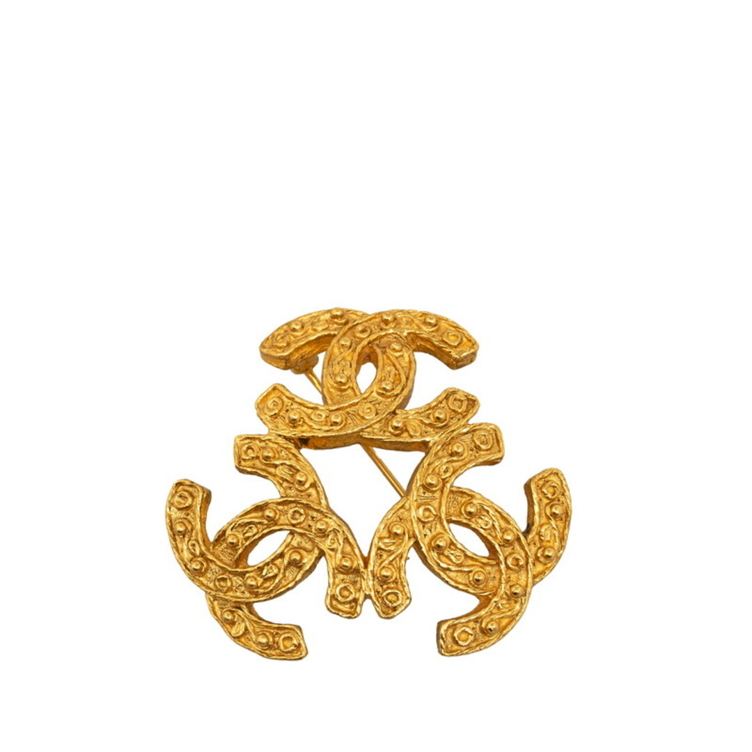 CHANEL - シャネル ヴィンテージ ココマーク トリプル ブローチ メッキ CHANEL - シャネル ヴィンテージ ココマーク トリプル ブローチ メッキ