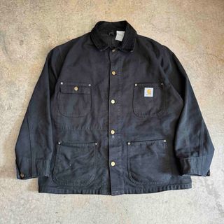 カーハート(carhartt)の激レア　80’S CARHARTT CHORE COAT BLACK 裏地なし(カバーオール)