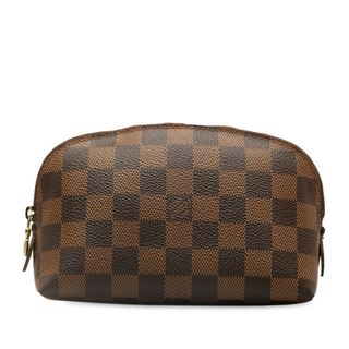 ルイヴィトン(LOUIS VUITTON)の美品 ルイ ヴィトン ダミエ ポシェット コスメティックPM ポーチ N47516 PVC レディース LOUIS VUITTON 【228-48165】(ポーチ)