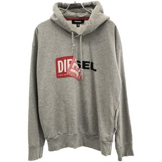 DIESEL - DIESEL ディーゼル ラベルロゴスウェットプルオーバーパーカー  グレー M