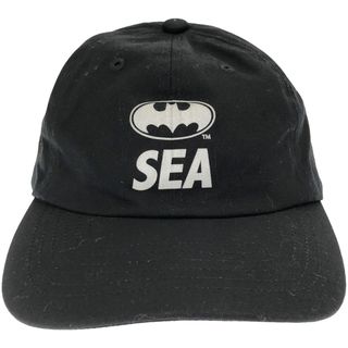 ウィンダンシー(WIND AND SEA)のWIND AND SEA ウィンダンシー BATMAN CAP ロゴプリントキャップ WDS-C-BAT-24-Q2-06 ブラック F(キャップ)